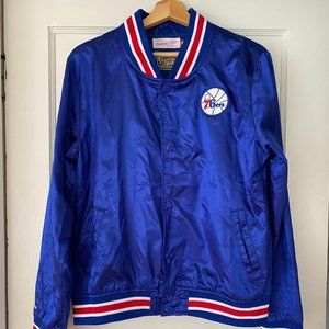 Philadelphia 76ers Satin Coaches Jacket - Medium - Mitchell & Ness